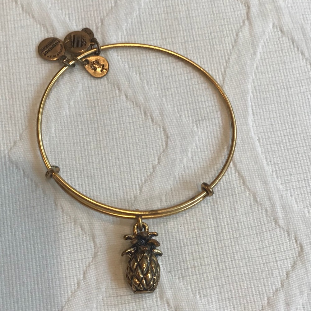 Alex and Ani Gold Pineapple Charm Bracelet